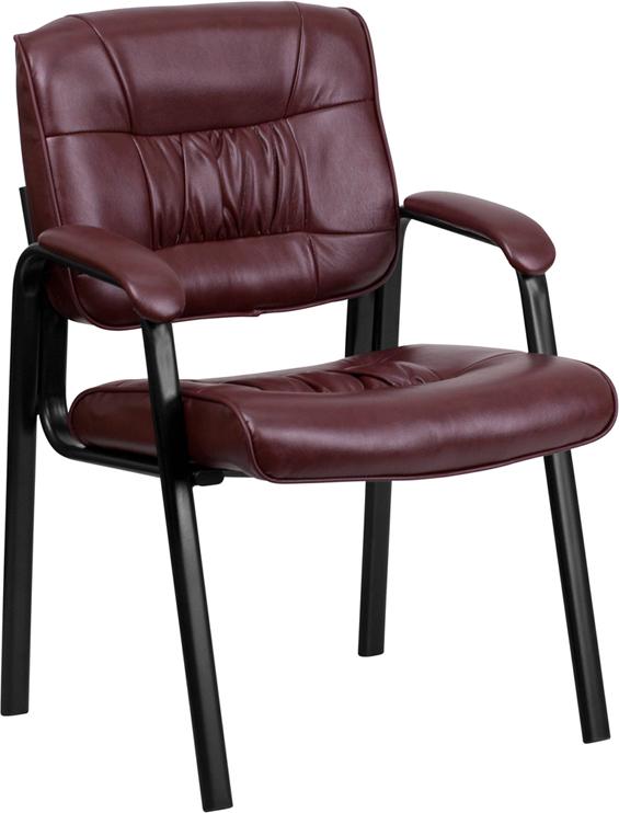 Flash Furniture Burgundy Leather Executive Side Reception Chair with Black Metal Frame – BT-1404-BURG-GG Online