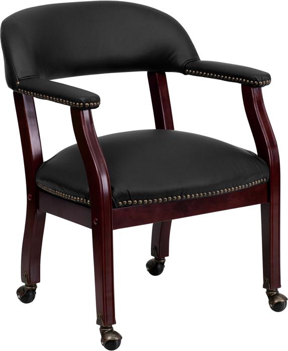 Flash Furniture Black Top Grain Leather Conference Chair with Accent Nail Trim and Casters – B-Z100-LF-0005-BK-LEA-GG Discount