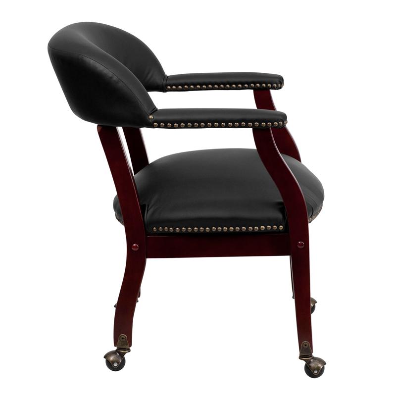 Flash Furniture Black Top Grain Leather Conference Chair with Accent Nail Trim and Casters – B-Z100-LF-0005-BK-LEA-GG Discount
