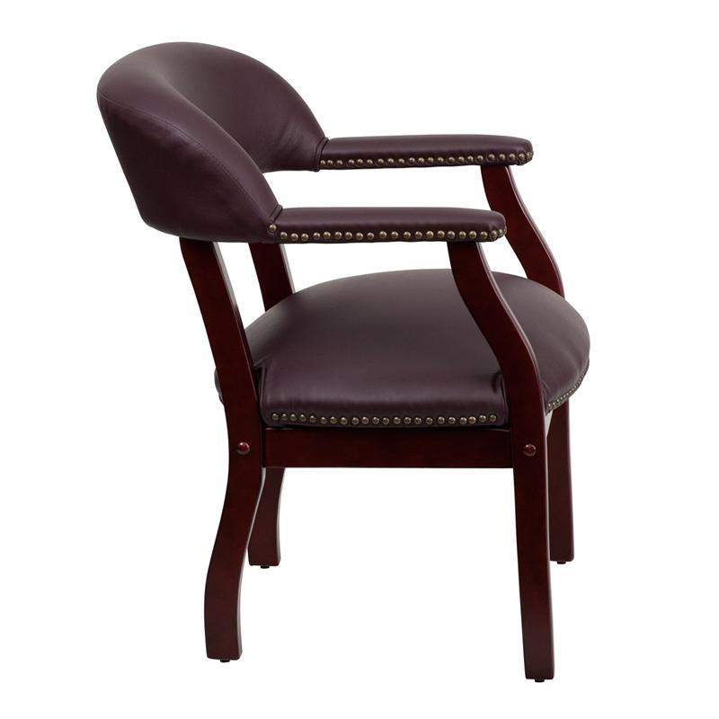 Flash Furniture Burgundy Top Grain Leather Conference Chair with Accent Nail Trim – B-Z105-LF19-LEA-GG Supply