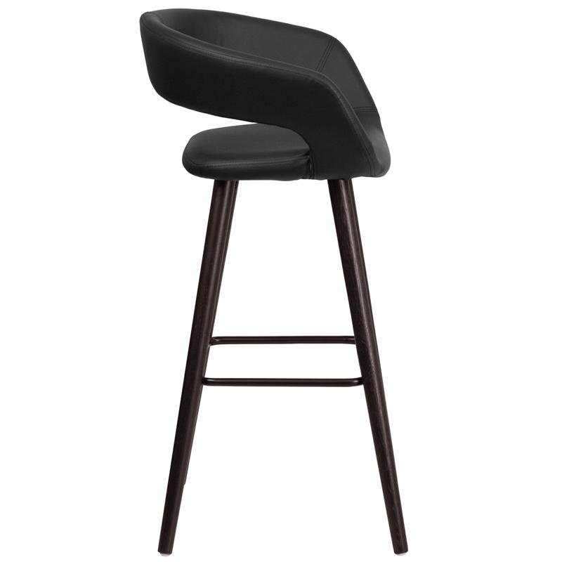 Flash Furniture Brynn Series 29” High Contemporary Cappuccino Wood Barstool in Black Vinyl – CH-152560-BK-VY-GG on Sale