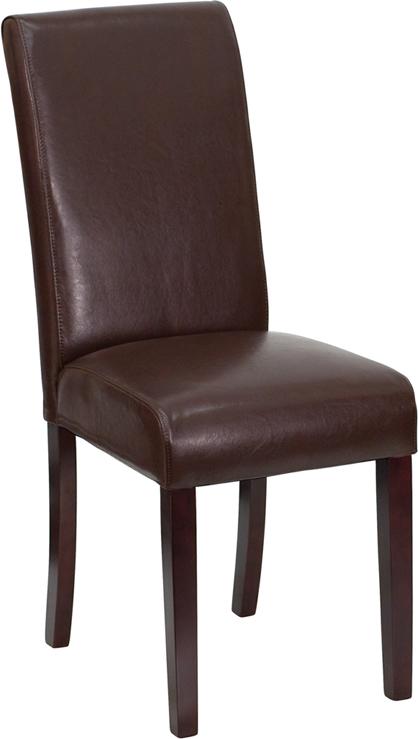 Flash Furniture Dark Brown Leather Parsons Chair – BT-350-BRN-LEA-008-GG on Sale