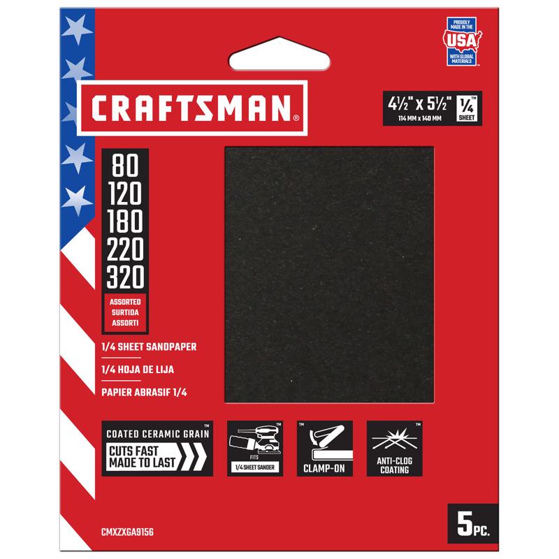 CM 1/4 SHT SANDPAPER 5PK Supply