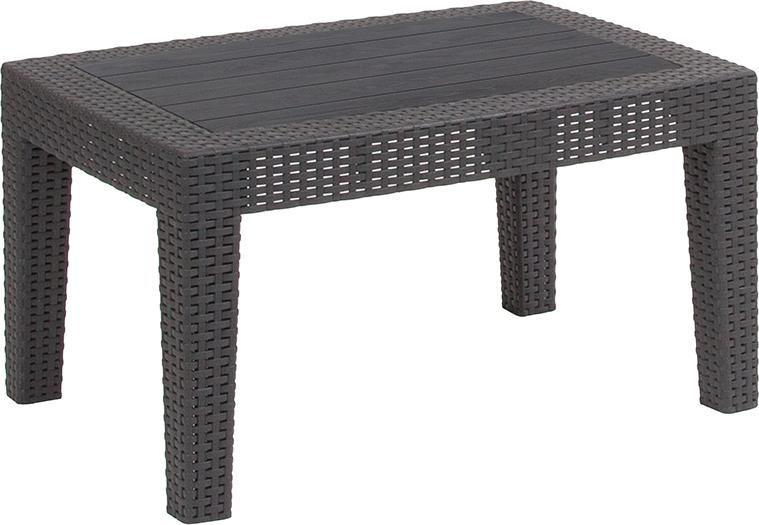 Flash Furniture Dark Gray Faux Rattan Coffee Table – DAD-SF2-T-DKGY-GG Discount