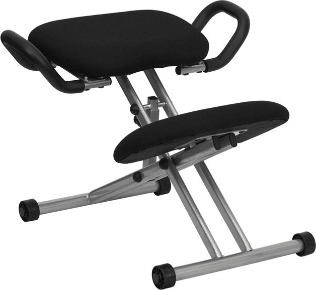 Flash Furniture Ergonomic Kneeling Chair with Handles in Black Fabric – WL-1429-GG Hot on Sale