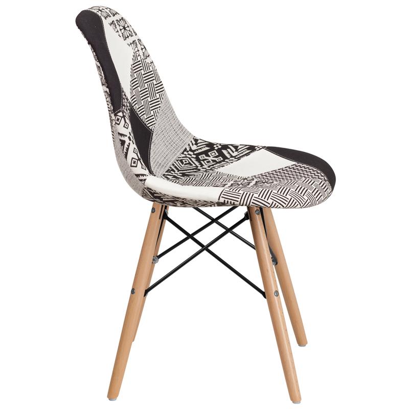 Flash Furniture Elon Series Turin Patchwork Fabric Chair with Wooden Legs – FH-130-DCV1-PK4-GG Online now