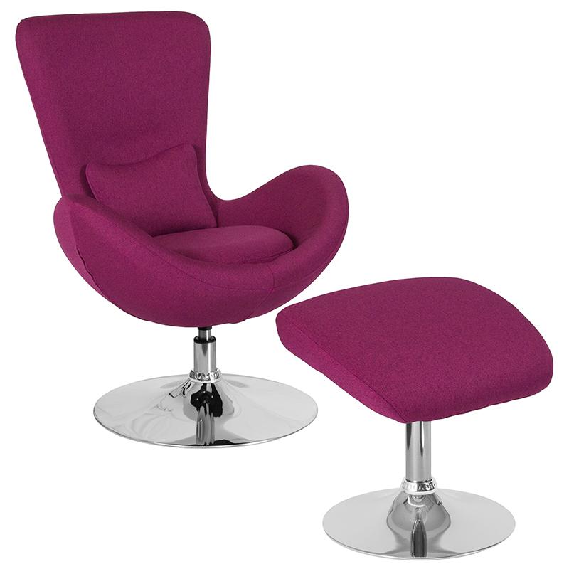 Flash Furniture Egg Series Magenta Fabric Side Reception Chair with Ottoman – CH-162430-CO-MAG-FAB-GG Online Hot Sale