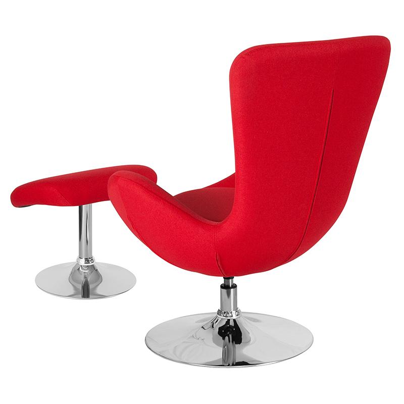 Flash Furniture Egg Series Red Fabric Side Reception Chair with Ottoman – CH-162430-CO-RED-FAB-GG Online now