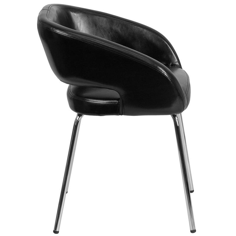 Flash Furniture Fusion Series Contemporary Black Leather Side Reception Chair – CH-162731-BK-GG Online Hot Sale
