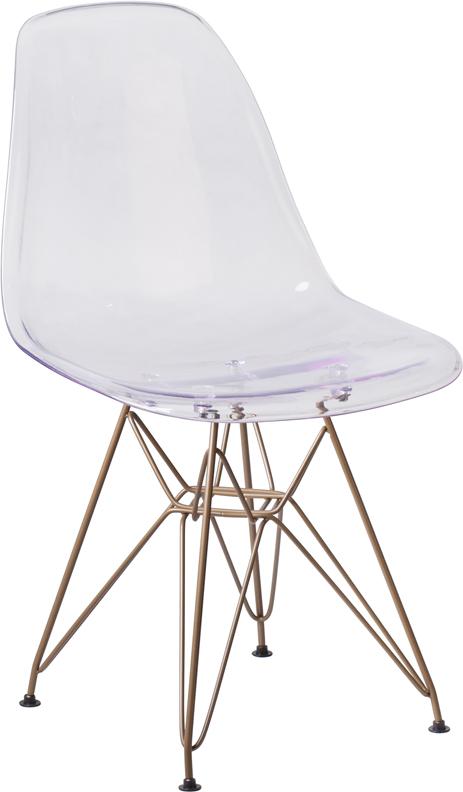 Flash Furniture Elon Series Ghost Chair with Gold Metal Base – FH-130-CPC1-GG Fashion