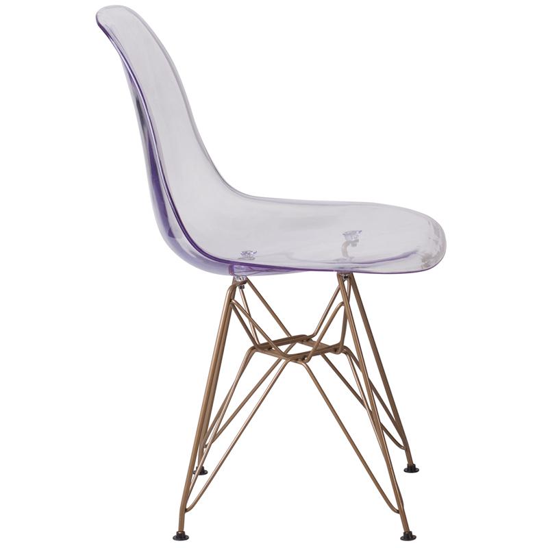 Flash Furniture Elon Series Ghost Chair with Gold Metal Base – FH-130-CPC1-GG Fashion