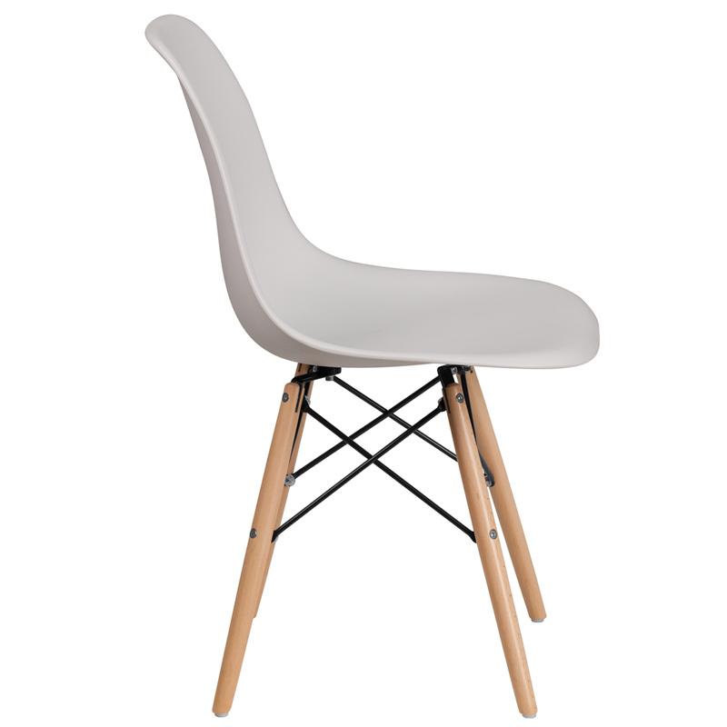 Flash Furniture Elon Series White Plastic Chair with Wooden Legs – FH-130-DPP-WH-GG Fashion