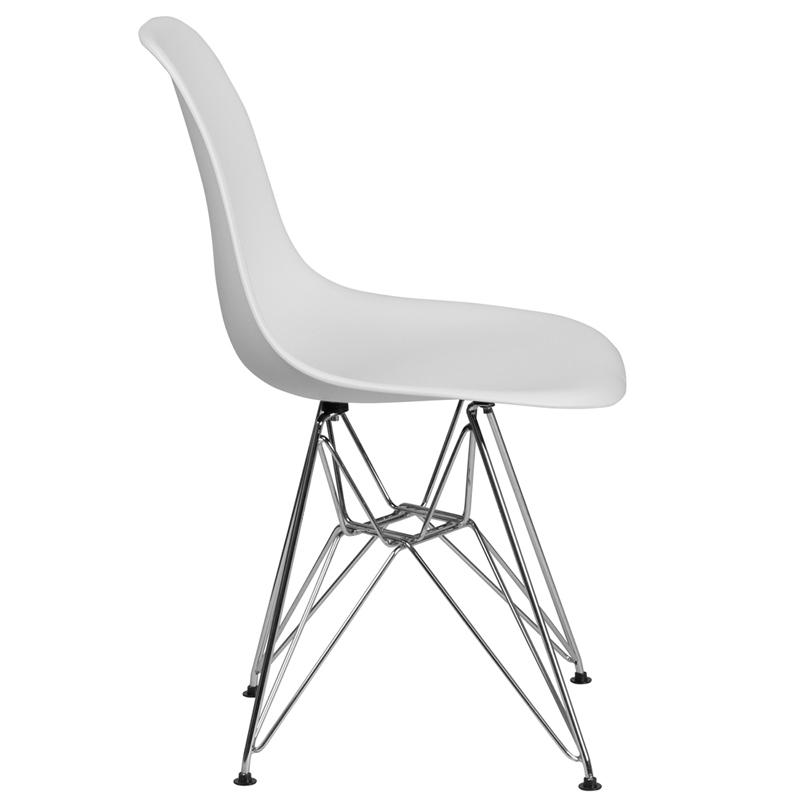 Flash Furniture Elon Series White Plastic Chair with Chrome Base – FH-130-CPP1-WH-GG Discount