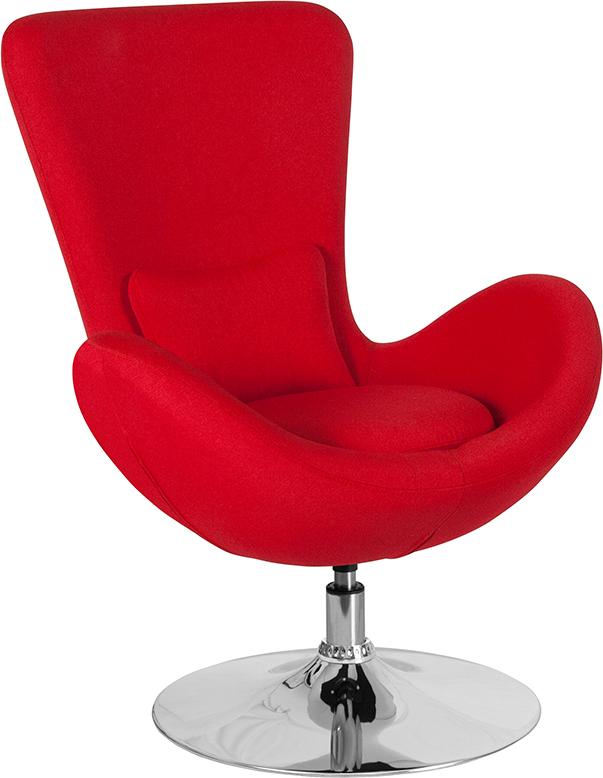 Flash Furniture Egg Series Red Fabric Side Reception Chair – CH-162430-RED-FAB-GG on Sale