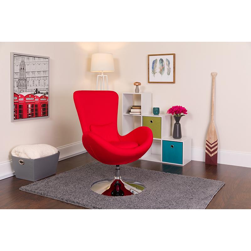 Flash Furniture Egg Series Red Fabric Side Reception Chair – CH-162430-RED-FAB-GG on Sale
