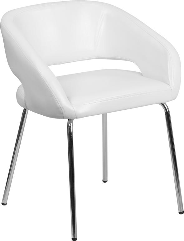 Flash Furniture Fusion Series Contemporary White Leather Side Reception Chair – CH-162731-WH-GG Online Sale