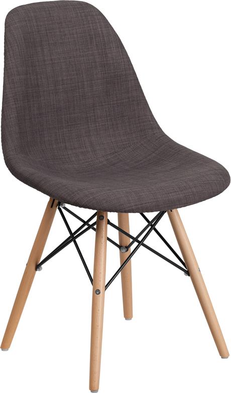 Flash Furniture Elon Series Siena Gray Fabric Chair with Wooden Legs – FH-130-DCV1-FC100-GG Supply