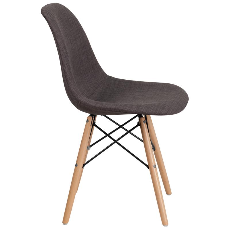 Flash Furniture Elon Series Siena Gray Fabric Chair with Wooden Legs – FH-130-DCV1-FC100-GG Supply