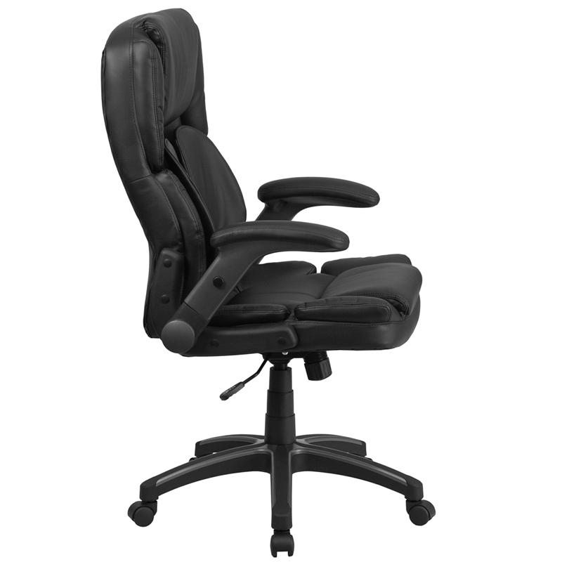 Flash Furniture Extreme Comfort High Back Black Leather Executive Swivel Chair with Flip-Up Arms – BT-90275H-GG Discount