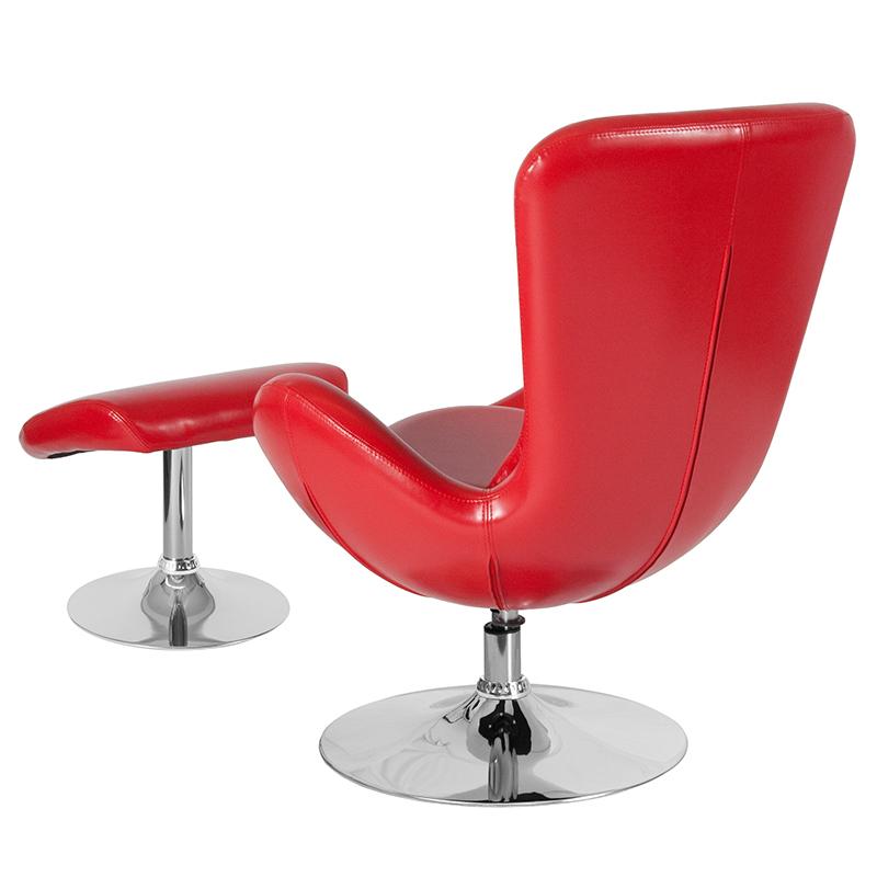 Flash Furniture Egg Series Red Leather Side Reception Chair with Ottoman – CH-162430-CO-RED-LEA-GG Fashion