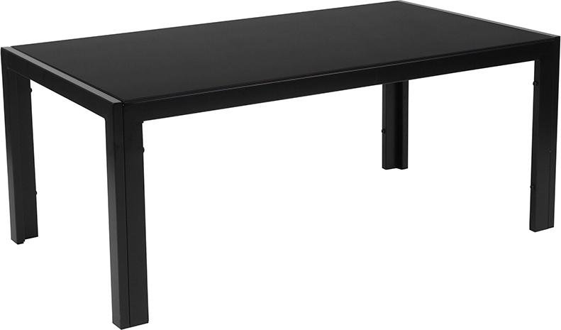 Flash Furniture Franklin Collection Sleek Black Glass Coffee Table with Black Metal Legs – HG-112364-GG Hot on Sale