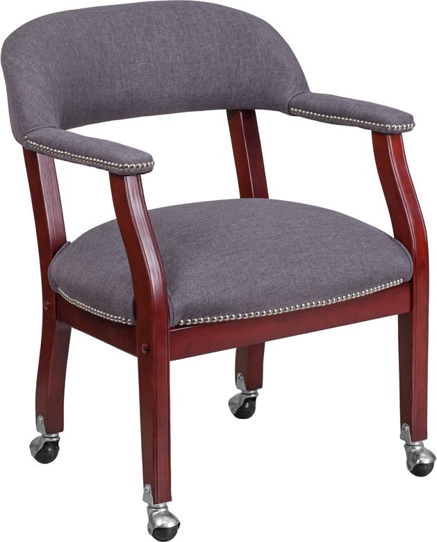 Flash Furniture Gray Fabric Luxurious Conference Chair with Accent Nail Trim and Casters – B-Z100-GY-GG Sale