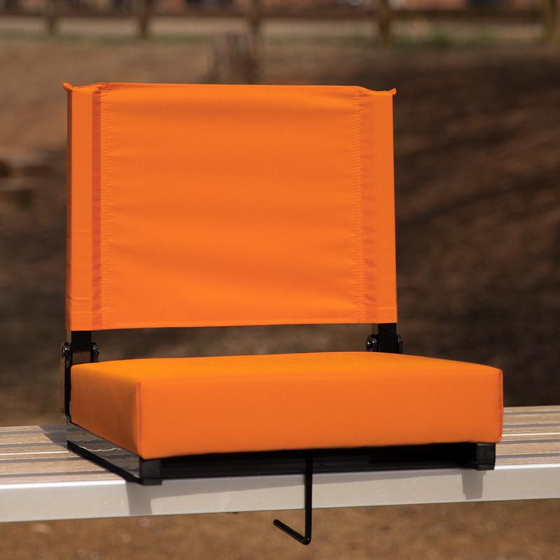 Flash Furniture Grandstand Comfort Seats by Flash with Ultra-Padded Seat in Orange – XU-STA-OR-GG Hot on Sale