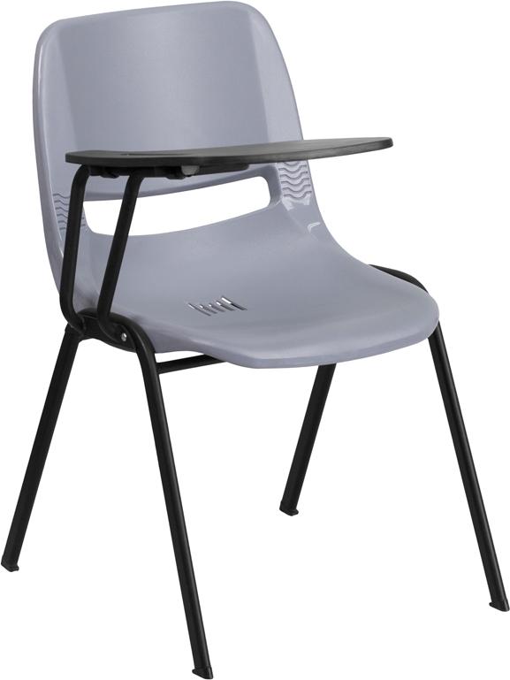 Flash Furniture Gray Ergonomic Shell Chair with Right Handed Flip-Up Tablet Arm – RUT-EO1-GY-RTAB-GG Fashion