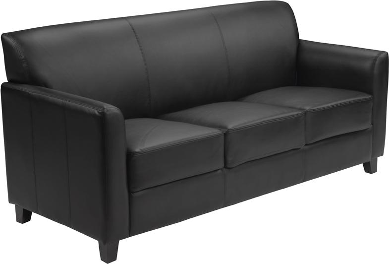 Flash Furniture HERCULES Diplomat Series Black Leather Sofa – BT-827-3-BK-GG Online Sale
