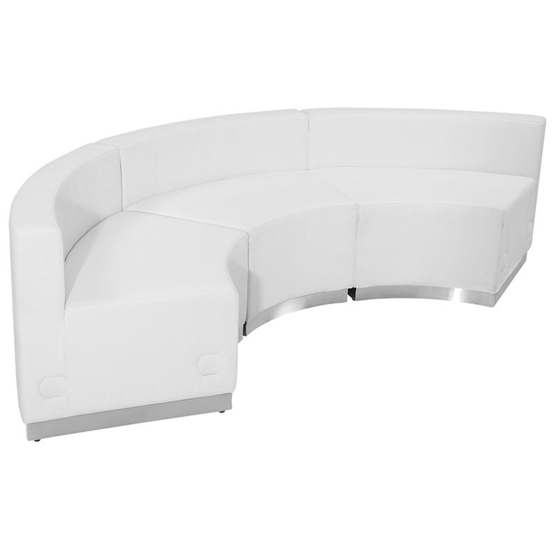 Flash Furniture HERCULES Alon Series Melrose White Leather Reception Configuration, 3 Pieces – ZB-803-740-SET-WH-GG Hot on Sale