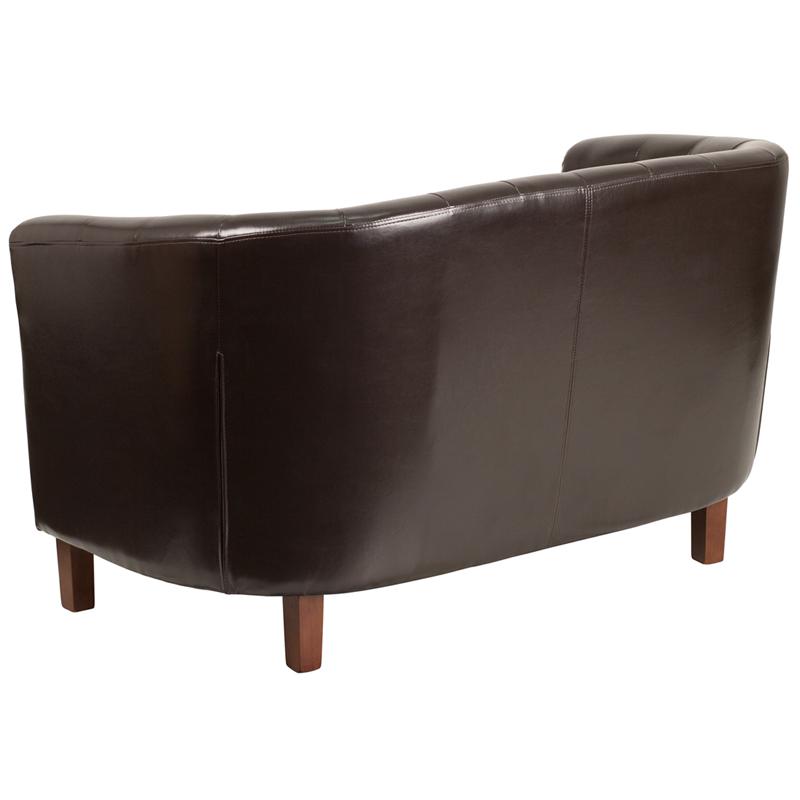 Flash Furniture HERCULES Colindale Series Brown Leather Tufted Loveseat – QY-B16-2-HY-9030-8-BN-GG Online now