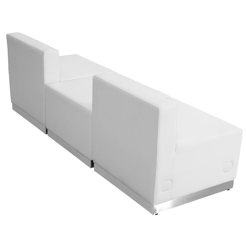Flash Furniture HERCULES Alon Series Melrose White Leather Reception Configuration, 3 Pieces – ZB-803-670-SET-WH-GG Hot on Sale