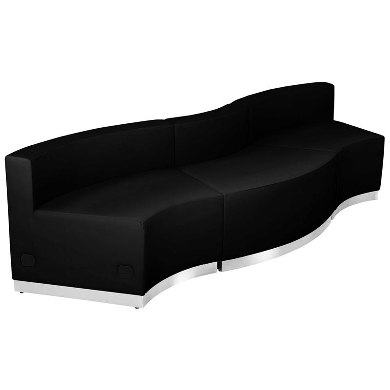Flash Furniture HERCULES Alon Series Black Leather Reception Configuration, 3 Pieces – ZB-803-720-SET-BK-GG Online Hot Sale
