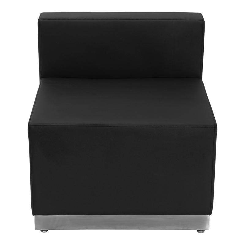Flash Furniture HERCULES Alon Series Black Leather Chair with Brushed Stainless Steel Base – ZB-803-CHAIR-BK-GG Online now
