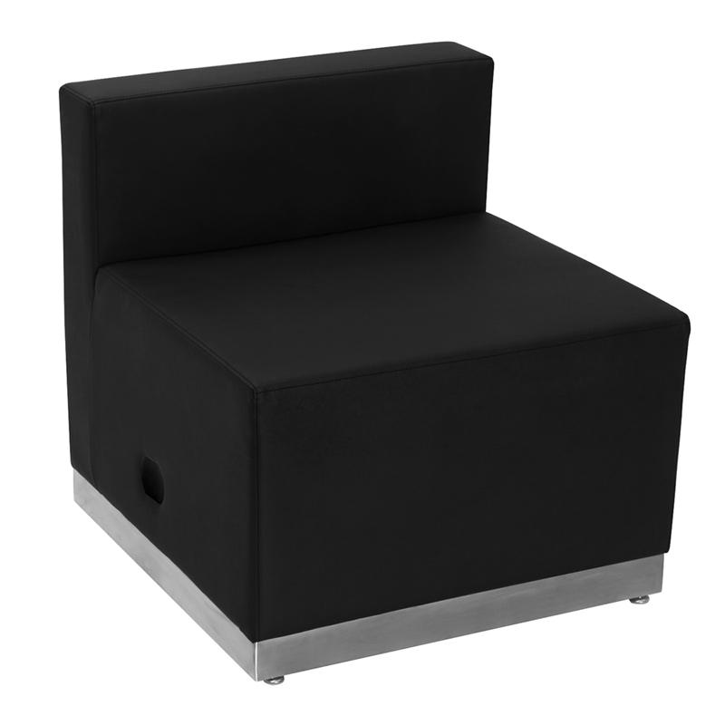 Flash Furniture HERCULES Alon Series Black Leather Chair with Brushed Stainless Steel Base – ZB-803-CHAIR-BK-GG Online now