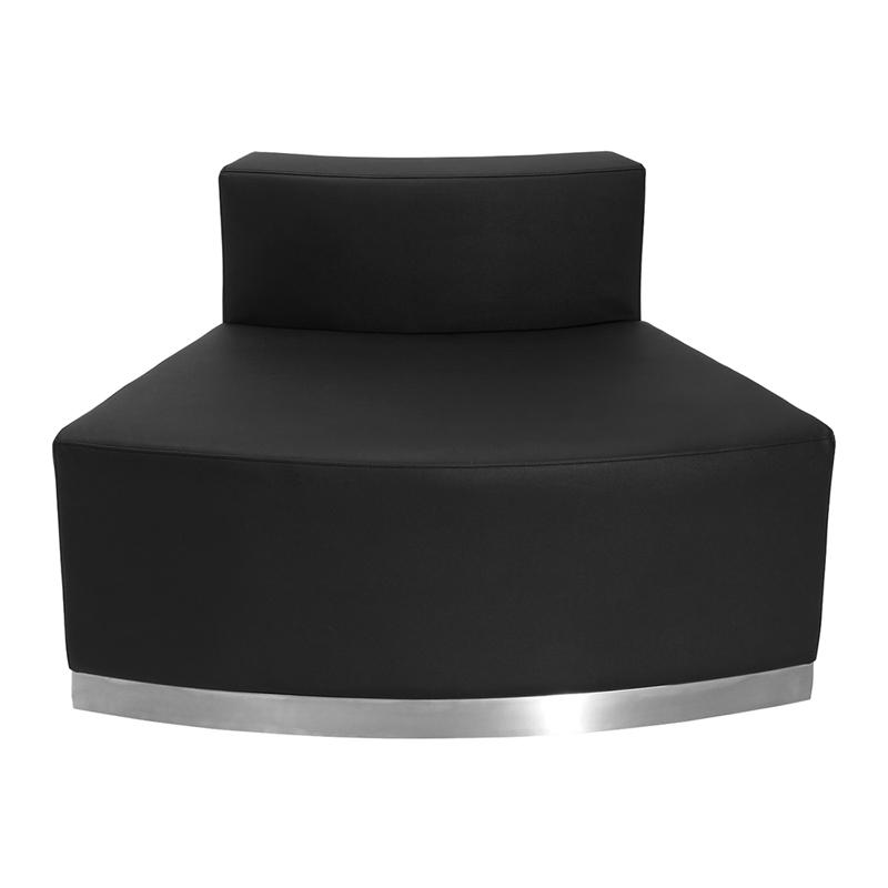 Flash Furniture HERCULES Alon Series Black Leather Convex Chair with Brushed Stainless Steel Base – ZB-803-OUTSEAT-BK-GG on Sale