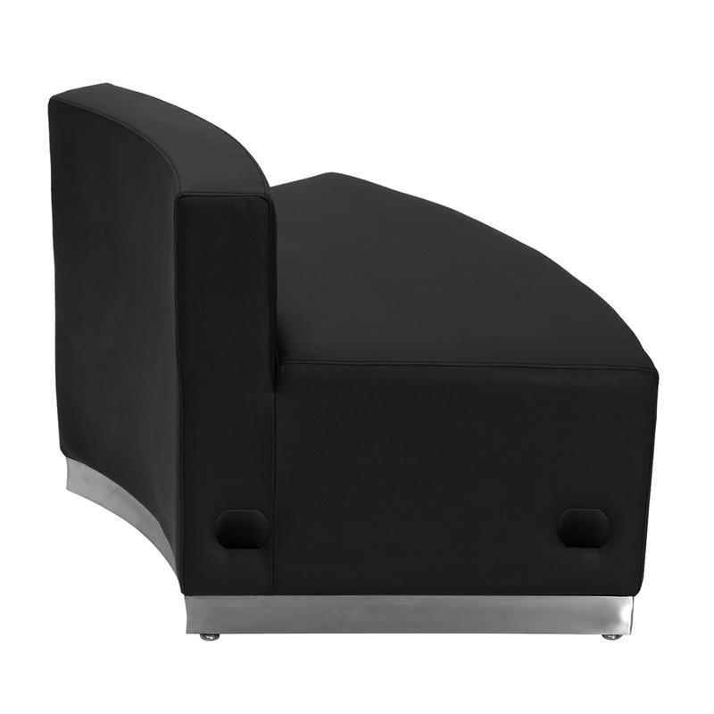 Flash Furniture HERCULES Alon Series Black Leather Convex Chair with Brushed Stainless Steel Base – ZB-803-OUTSEAT-BK-GG on Sale