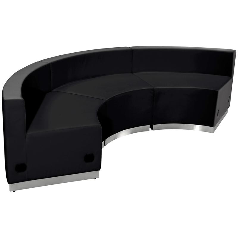 Flash Furniture HERCULES Alon Series Black Leather Reception Configuration, 3 Pieces – ZB-803-740-SET-BK-GG Online now