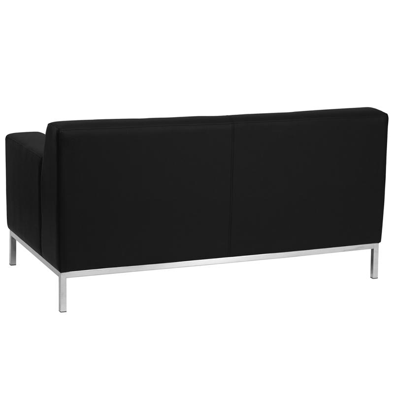 Flash Furniture HERCULES Definity Series Contemporary Black Leather Loveseat with Stainless Steel Frame – ZB-DEFINITY-8009-LS-BK-GG Fashion
