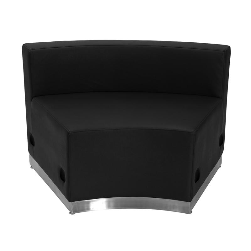 Flash Furniture HERCULES Alon Series Black Leather Concave Chair with Brushed Stainless Steel Base – ZB-803-INSEAT-BK-GG Online now