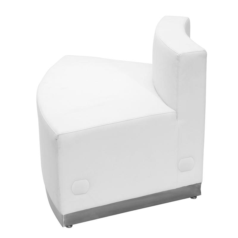 Flash Furniture HERCULES Alon Series Melrose White Leather Convex Chair with Brushed Stainless Steel Base – ZB-803-OUTSEAT-WH-GG Online now
