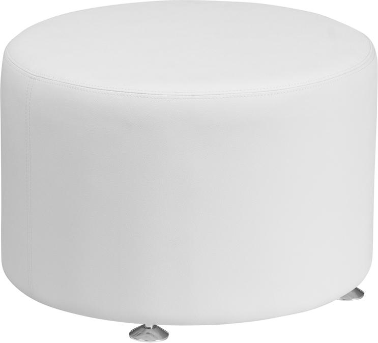 Flash Furniture HERCULES Alon Series Melrose White Leather 24” Round Ottoman – ZB-803-RD-24-WH-GG Fashion