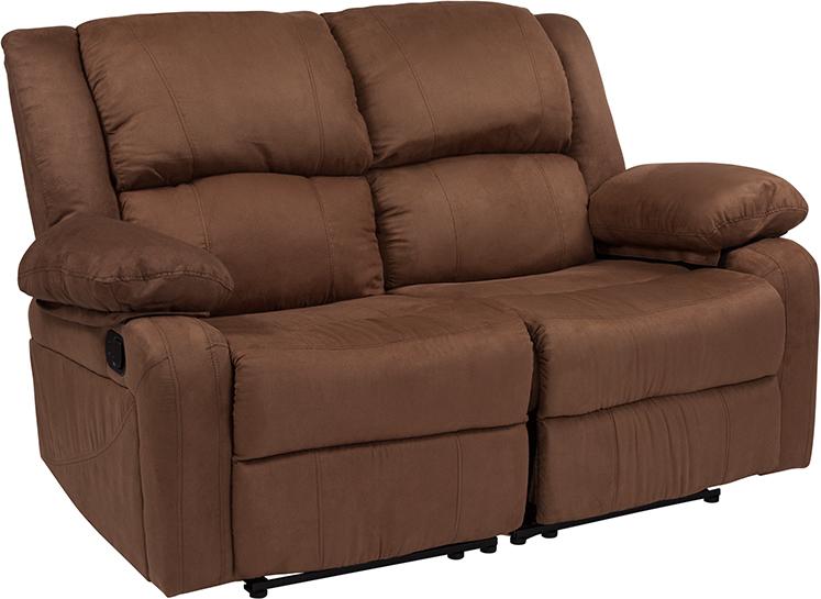 Flash Furniture Harmony Series Chocolate Brown Microfiber Loveseat with Two Built-In Recliners – BT-70597-LS-BN-MIC-GG Hot on Sale