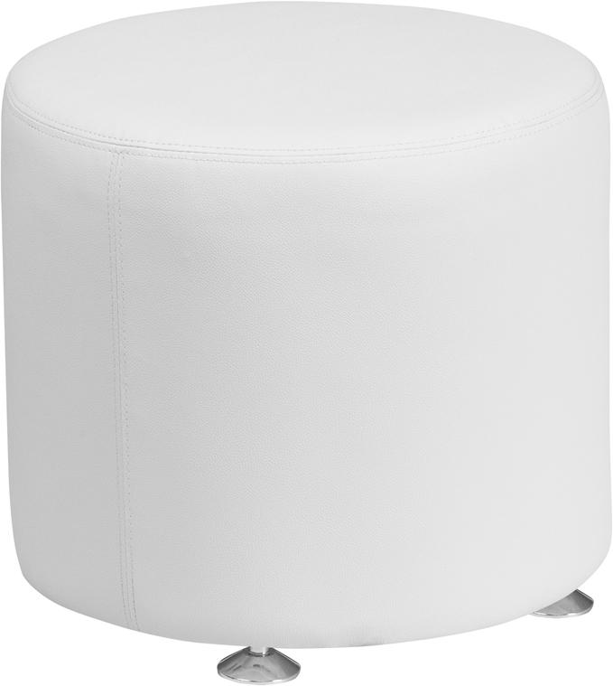 Flash Furniture HERCULES Alon Series Melrose White Leather 18” Round Ottoman – ZB-803-RD-18-WH-GG Online