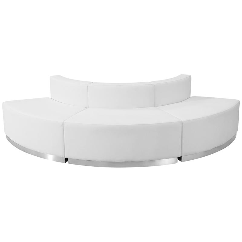Flash Furniture HERCULES Alon Series Melrose White Leather Reception Configuration, 3 Pieces – ZB-803-800-SET-WH-GG Hot on Sale