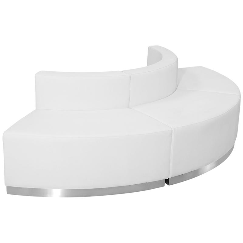 Flash Furniture HERCULES Alon Series Melrose White Leather Reception Configuration, 3 Pieces – ZB-803-800-SET-WH-GG Hot on Sale