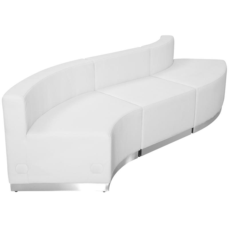 Flash Furniture HERCULES Alon Series Melrose White Leather Reception Configuration, 3 Pieces – ZB-803-830-SET-WH-GG Fashion