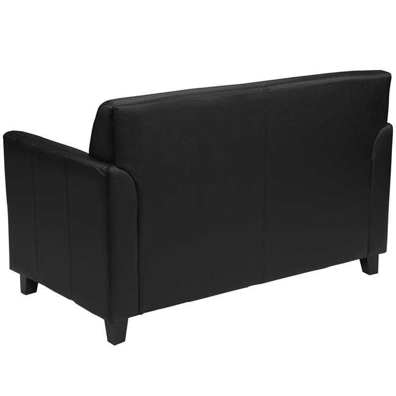 Flash Furniture HERCULES Diplomat Series Black Leather Loveseat – BT-827-2-BK-GG Hot on Sale