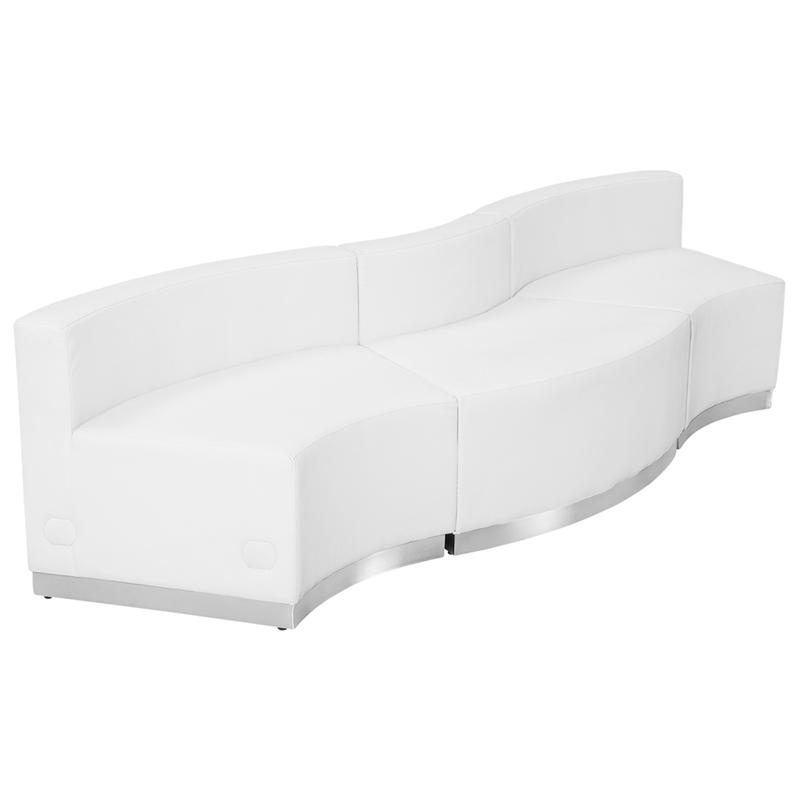 Flash Furniture HERCULES Alon Series Melrose White Leather Reception Configuration, 3 Pieces – ZB-803-720-SET-WH-GG Online Hot Sale