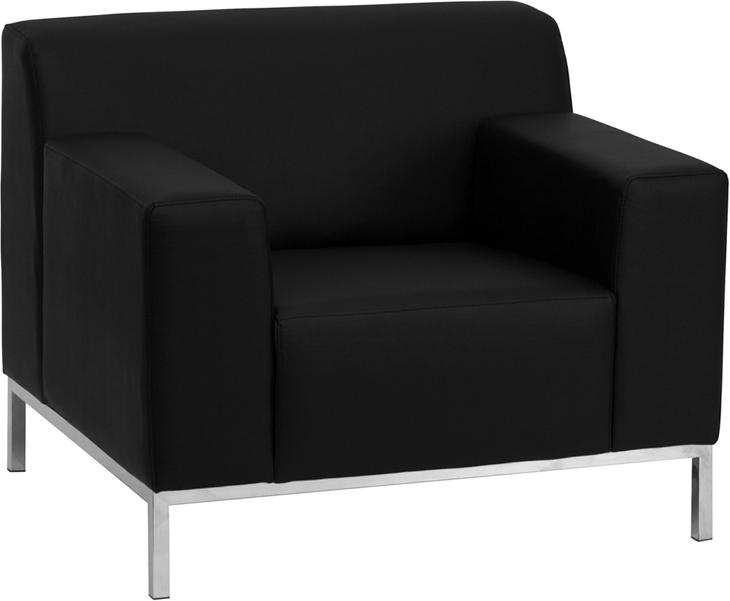 Flash Furniture HERCULES Definity Series Contemporary Black Leather Chair with Stainless Steel Frame – ZB-DEFINITY-8009-CHAIR-BK-GG Online